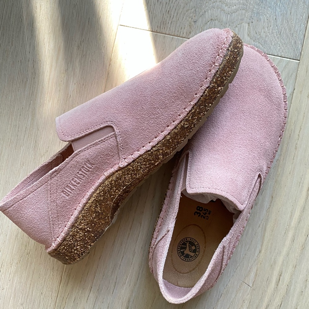 NIB Birkenstock Callan Soft Pink Suede Leather 38